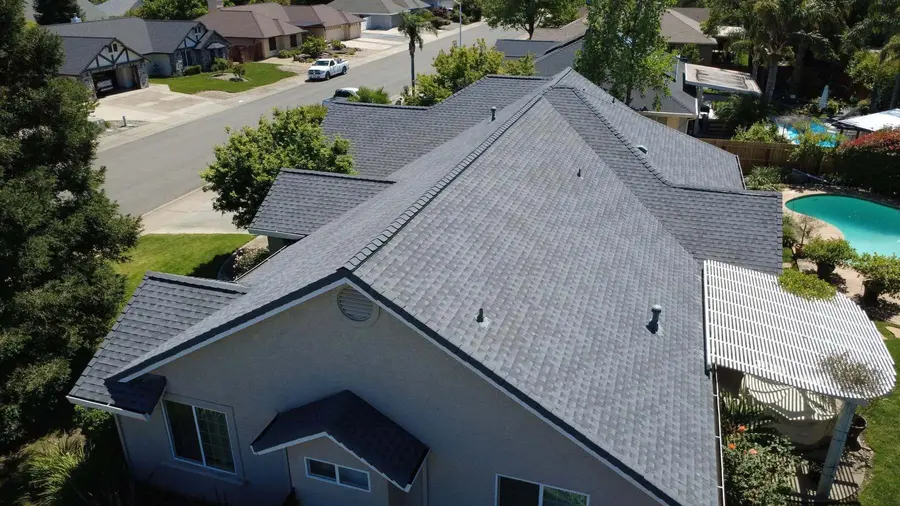 New shingle roof on a two-story home